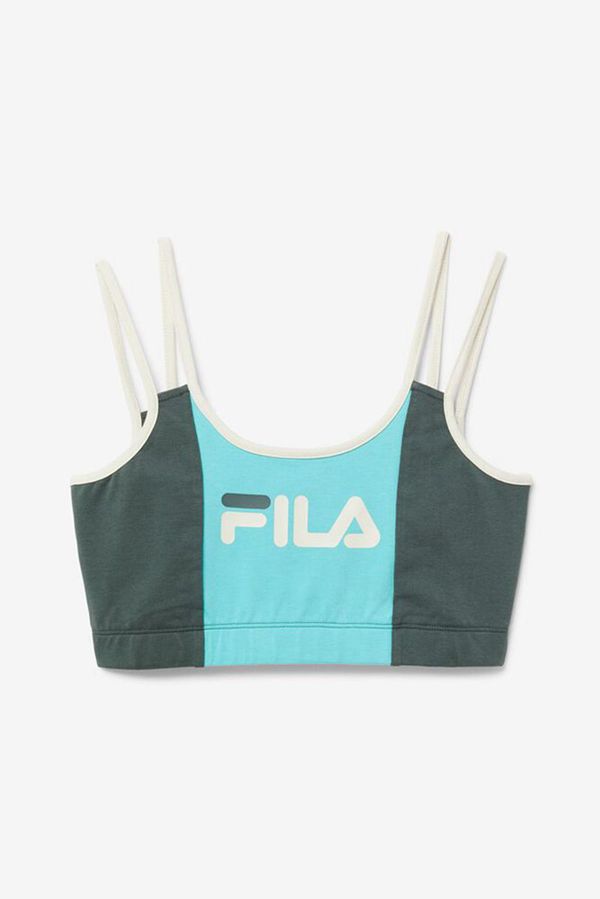 Fila Crop Women's Bras - Blue Turquoise,NZ 510-39527